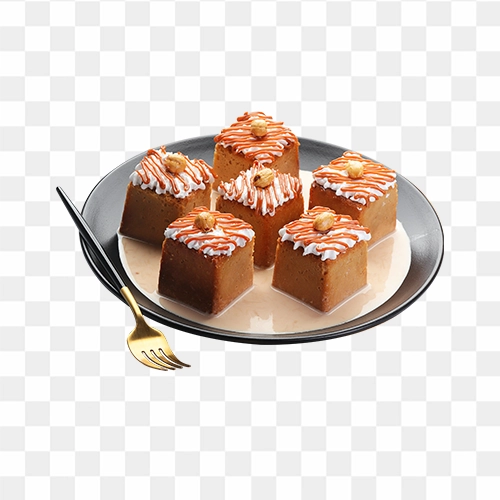 Delicious cake in plate png image Free Download